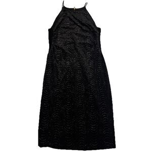 Premier Armour Dress Size 14 Black Sparkle Metallic Velour Cocktail Party NYE